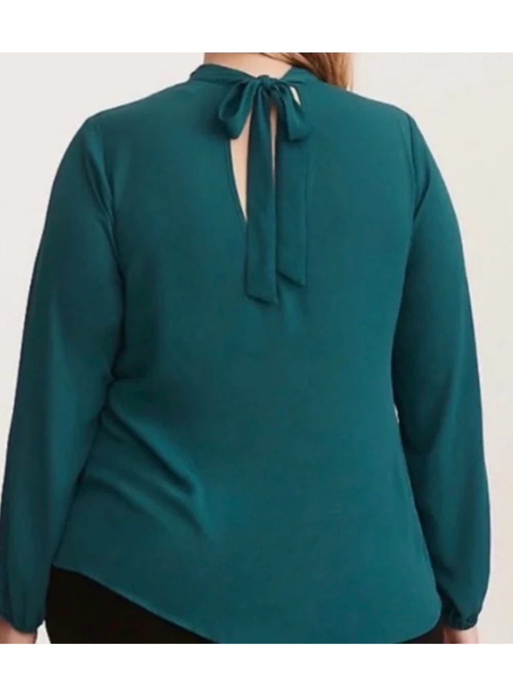 torrid Teal Keyhole Mock Neck Blouse - Picture 2 of 4